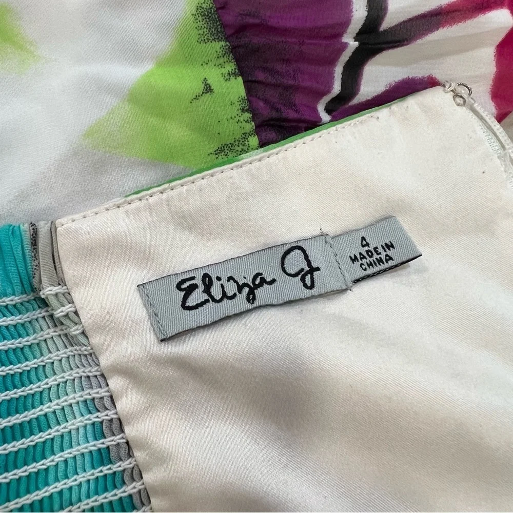 Eliza J Multicolor Halter Neck Maxi Dress (4) EUC